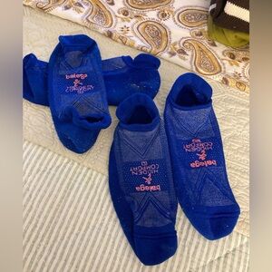 2 Pr Balega Hidden Comfort No-Show Running Sock Soft Plush Moisture-Wicking Blue